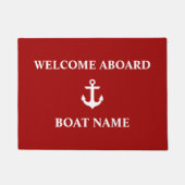Nautical Welcome Aboard Anchor Red Deurmat (Voorkant)