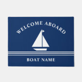 Nautical Welcome Aboard Boating Name Deurmat (Voorkant)