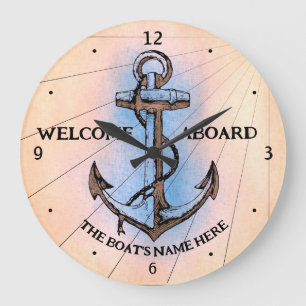 Nautical Welcome Aboard's Name Old Anchor Grote Klok