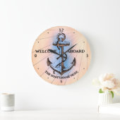 Nautical Welcome Aboard's Name Old Anchor Grote Klok (Huis)