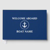 Nautical Welcome Anchor Rope Boat Name Gastenboek (Voorkant)