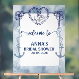 Nautical Welcome Bridal Shower Anchor Watercolor Acryl Bord