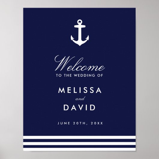 Nautical Welcome Sign (11x14) Poster (Voorkant)