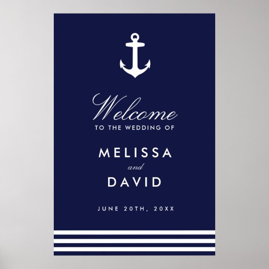 Nautical Welcome Sign (24x36) Poster (Voorkant)