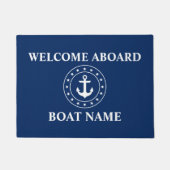 Nautical Welcome Stars Anchor Boat Name Deurmat (Voorkant)