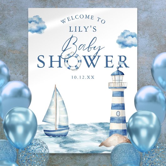 Nautical Welkom Bord Baby Shower Bord Poster