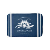 Nautical Welkome Aboard Name Ship Wheel Badmat (Voorkant)