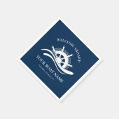 Nautical Welkome Aboard Name Ship Wheel Servet (Hoek)