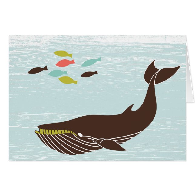 Nautical Whale All Occasion Card (Voorkant Horizontaal)