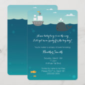 Nautical Whale Baby shower Invitation Kaart (Voorkant / Achterkant)