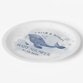 Nautical Whale Baby Shower Paper Plate Papieren Bordje (Gekanteld)
