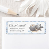 Nautical Whale Baby shower retouradres Etiket (Insitu)