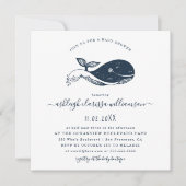 Nautical Whale Baby shower Square Invitation Kaart (Voorkant)