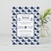 Nautical Whale Birthday Card Kaart (Staand voorkant)