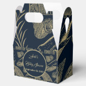 Nautical Whale Blue Baby shower Bedankdoosjes (Geopend)