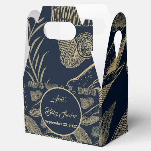  Nautical Whale Blue Baby shower Bedankdoosjes (Geopend)