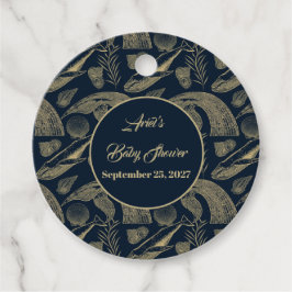 Nautical Whale Blue Baby shower Bedankjes Labels