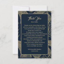 Nautical Whale Blue Baby shower Bedankkaart