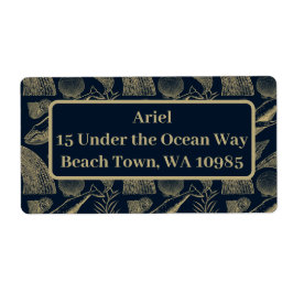 Nautical Whale Blue Baby shower Etiket