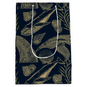  Nautical Whale Blue Baby shower Medium Cadeauzakje (Achterkant)