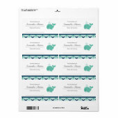 Nautical Whale Bookplate Label Sticker (Full Sheet)