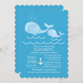 Nautical Whale Boys Baby shower Invitation Kaart (Voorkant / Achterkant)