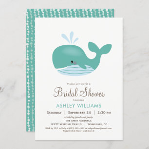 Nautical Whale Bridal Shower Kaart