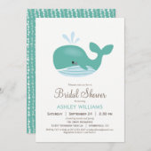 Nautical Whale Bridal Shower Uitnodiging (Voorkant / Achterkant)