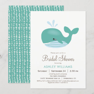 Nautical Whale Bridal Shower Uitnodiging