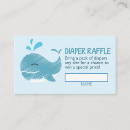 Nautical Whale Diaper Raffle Ticket (jongen) Informatiekaartje