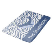 Nautical Whale Grey Blue Keukentapijt of Bath Mat (Gekanteld)