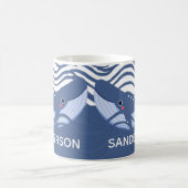 Nautical Whale Grey Blue Keukentapijt of Bath Mat Koffiemok (Center)