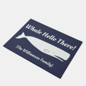 Nautical Whale Hallo Daar marine - Gepersonaliseer Deurmat (Schuin)