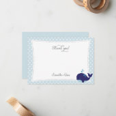 Nautical Whale Hartelijk dank Notitiekaartje (Voorkant / Achterkant in situ)