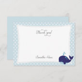 Nautical Whale Hartelijk dank Notitiekaartje (Voorkant / Achterkant)