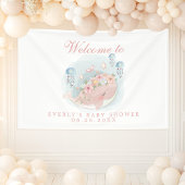 Nautical Whale Jellyfish Girl Baby shower Welkom Spandoek