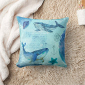 Nautical Whale Kussen (Deken)