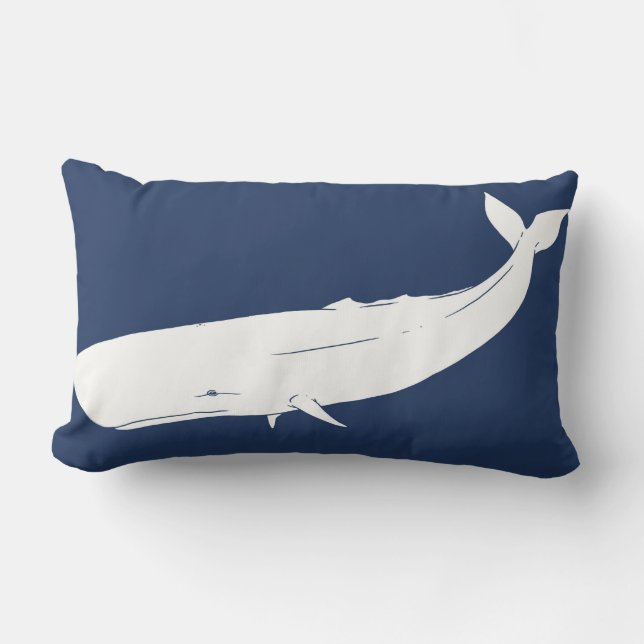 Nautical Whale Lumbar Pillow Kussen (Voorkant)