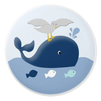 Nautical Whale Nursery Drawer Pull Knob Keramische Knop