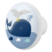 Nautical Whale Nursery Drawer Pull Knob Keramische Knop (Rechts)