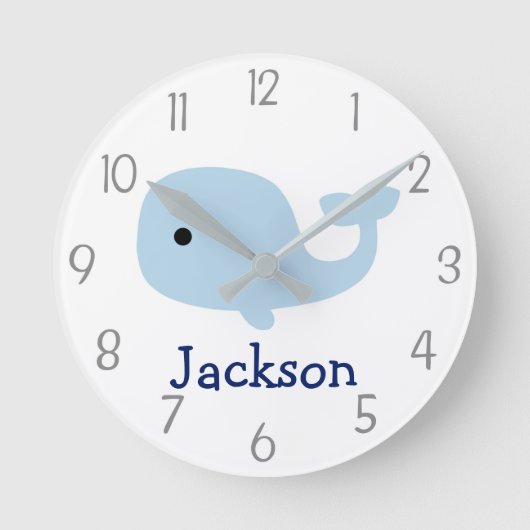 Nautical Whale Nursery Wall klok (Voorkant)