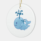 Nautical Whale Ornament, Cute Mam/Baby Whale Keramisch Ornament (Links)