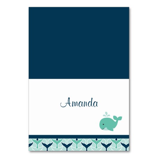 Nautical Whale Place Card Kaart (Voorkant)