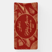 Nautical Whale Red Baby shower Spandoek (Verticaal)