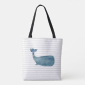 Nautical Whale Ship Beach Canvas tas (Achterkant)