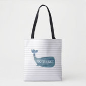 Nautical Whale Shiplap Beach Tote Bag (Voorkant)