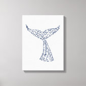 Nautical Whale Tail Line Art Canvas Afdruk (Voorkant)