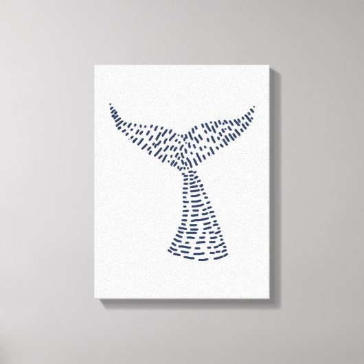 Nautical Whale Tail Line Art Canvas Afdruk (Voorkant)