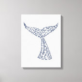 Nautical Whale Tail Line Art Canvas Afdruk (Voorkant)