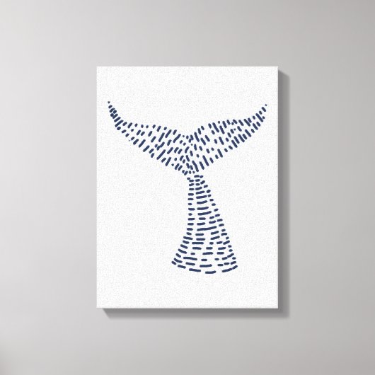 Nautical Whale Tail Line Art Canvas Afdruk (Voorkant)